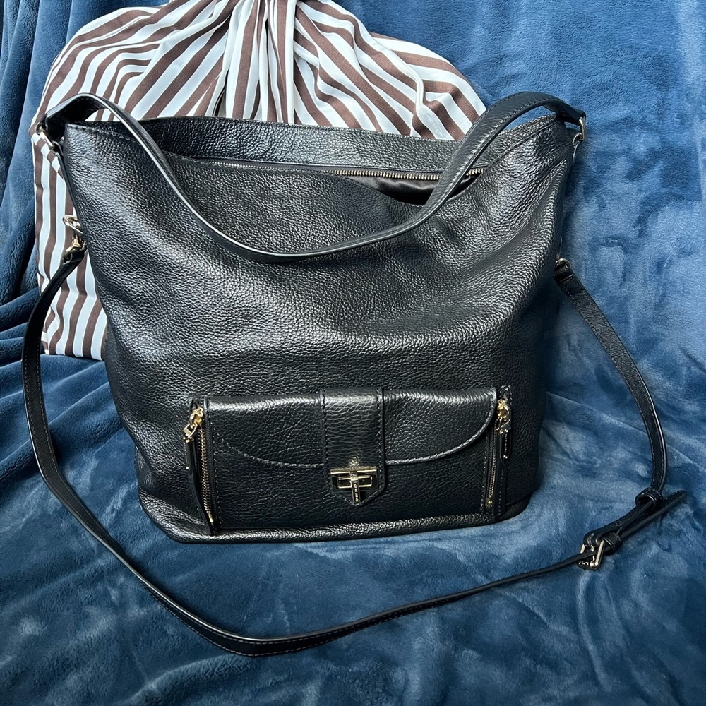 Henri Bendel hobo bag with cross body strap and removable small crossbody/clutch